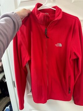 The North Face Bright Red Full-Zip Fleece Jacket